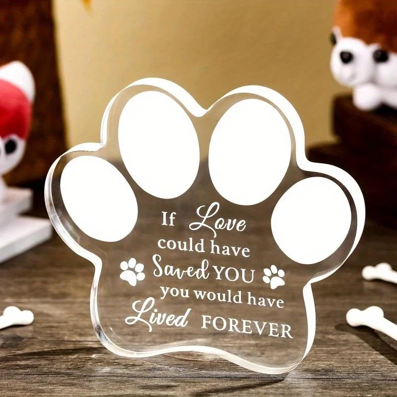 Memorial Gifts: Acrylic Dog Memorial Keepsake – Dog Death Sympathy/Bereavement Gift.