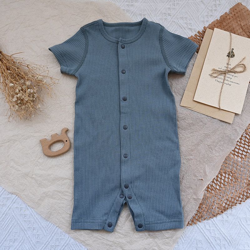 Baby Jumpsuit, Thin and Breathable, Summer Clothing for Small-Month-Old Babies, Modal Seamless Short-Sleeved Summer Jumpsuit
