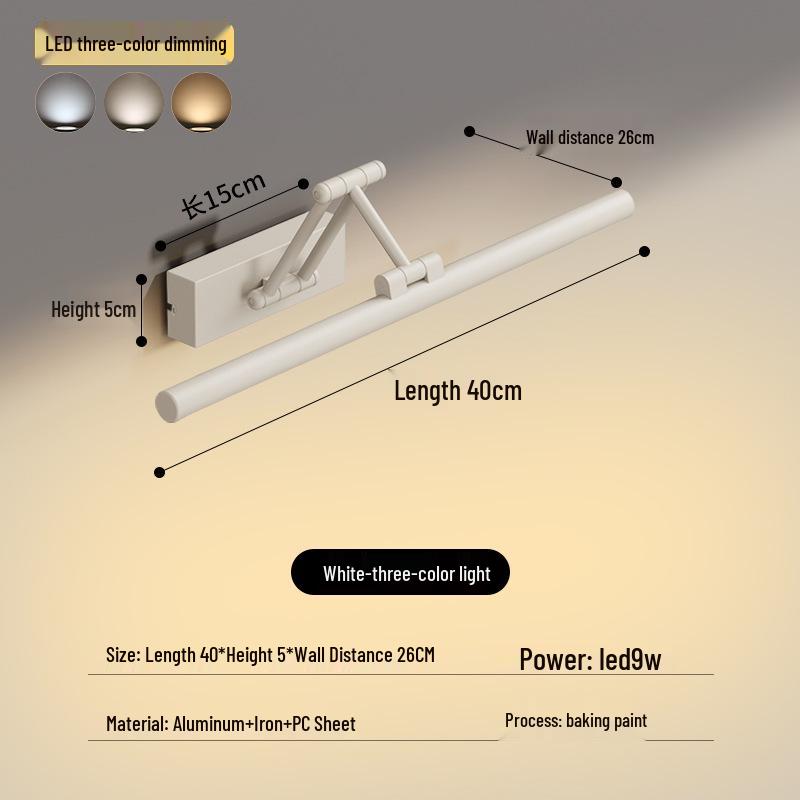 LED Vanity Mirror Light: Drill-Free Installation for Bathroom or Dressing Table Cabinets