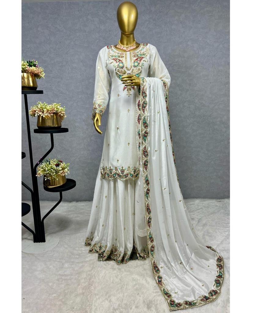 Tenue de soirée Bollywood pour femmes Salwar Kameez Palazzo Sharara Ensemble Tenue de soirée indienne pakistanaise
