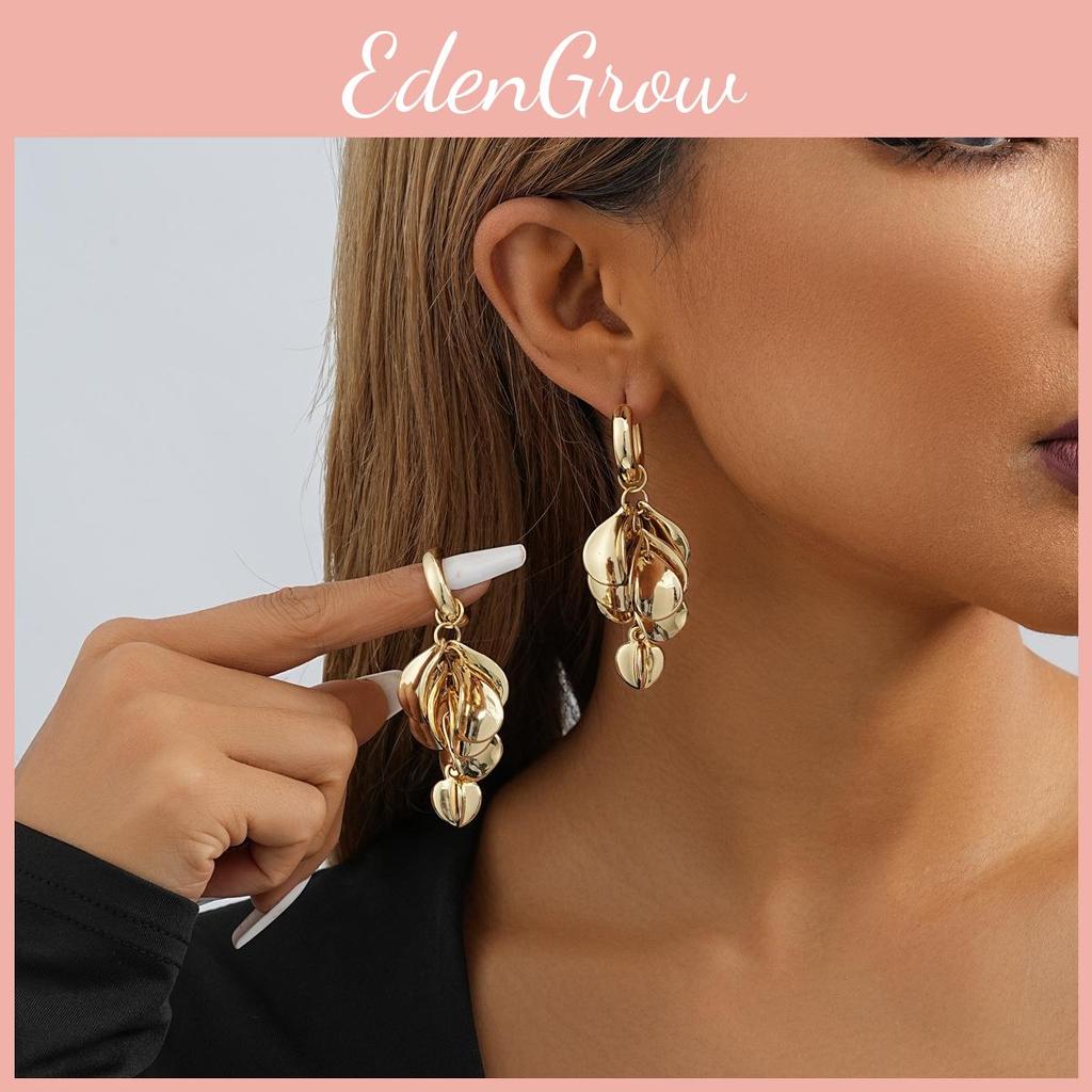 Fashionable Irregular Geometric Gold Earrings Stylish Alloy Winter Jewelry