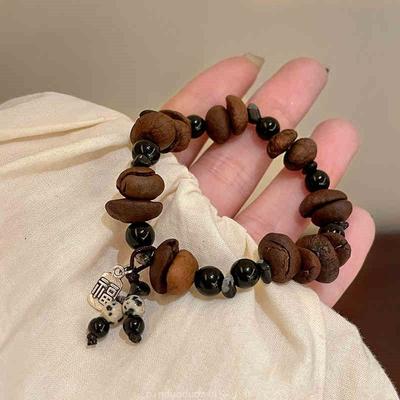 Kaffeebohnen-Armband Chinesischer Stil Original Einfach Vielseitig Naturstein Unpopuläre Marke Xiaofu Anhänger Partner-Modell