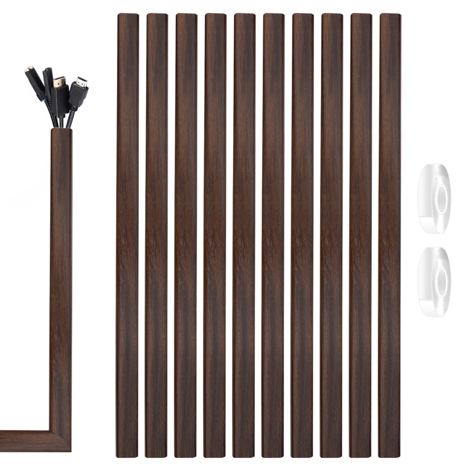 

Накладка для проводов Rabieru, Кабельная накладка, Защита для шнура, Кабельный канал, Напольная защитная крышка для электрического кабеля, Скрыватель проводов с двусторонним скотчем (40 x 2 x