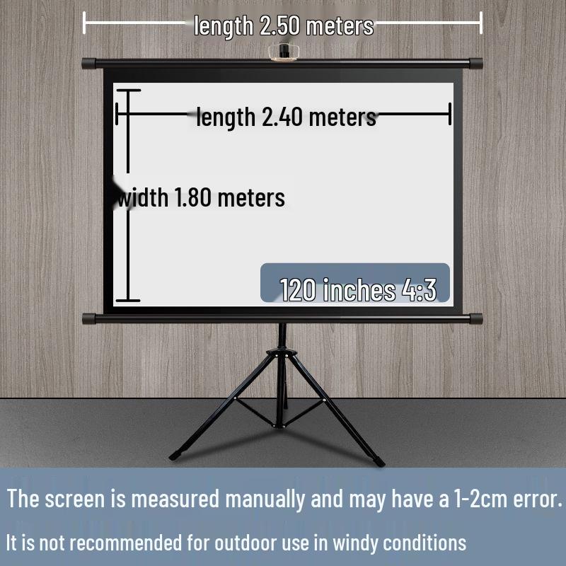 Home Floor-Standing Outdoor Projector Screen with Adjustable Bracket Pole