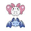 Blue Pink Bat Rabbits Enamel Pin Adorable Jewelry Gift For Friend