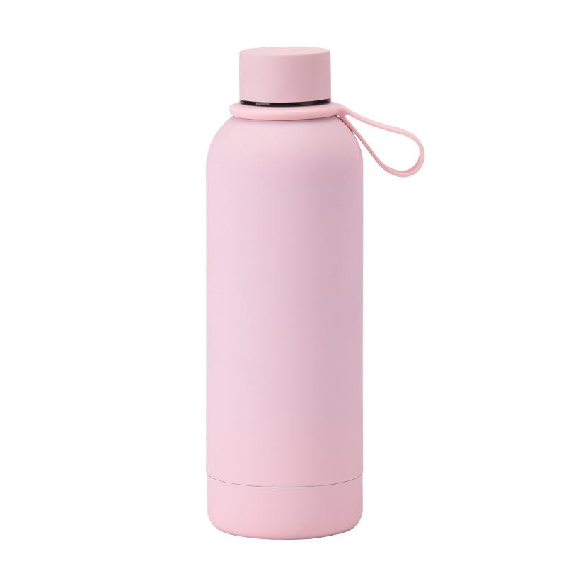 500 ml Edelstahl-Thermoskanne mit kleiner Öffnung, tragbare Outdoor-Sport-Wasserflasche mit Silikongriff, Kaffeetasse