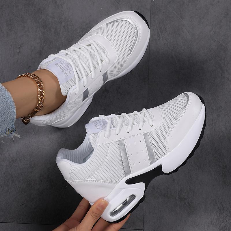 Air-cushion Platform Shoes Women's Elastic Casual Walking Shoes Invisible Height-increasing Traveling Shoes