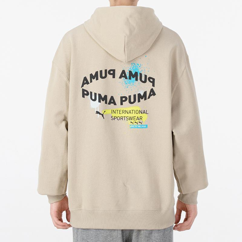 Puma Oversize Trend Graphic Hoodie With Sport Logo Men Tops Off-White 536061-64