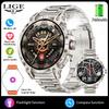 Steel 1.85" Bluetooth Call Smart Watch Men Sports Fitness Tracker Watches Outdoor LED Flashlight Compass Smartwatch 760mAh