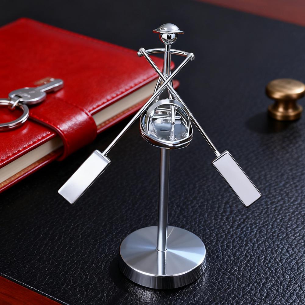Fisherman Balance Art Figurine Swinging Kinetic Ornament Metal Balance Fisherman Sculpture for Home And Workplace Decor