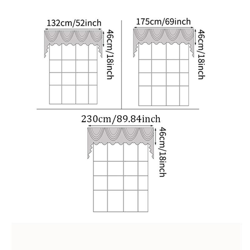 Luxurious European Curtain Set: 2 Curtains + 1 Valance, Elegant Fringe Decor, High-End Finished for Living Room & Bedroom