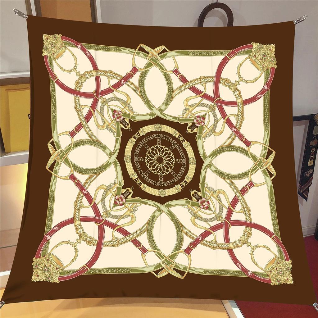 Fashion Twill Kerchief Silk Satin Neck Scarf For Women Print Hijab Scarfs Female 90cm Square Shawls and Wraps Scarves For Lady
