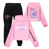 Детский худи и брюки, двухпредметный спортивный костюм, комплект свитшота с длинным рукавом и принтом