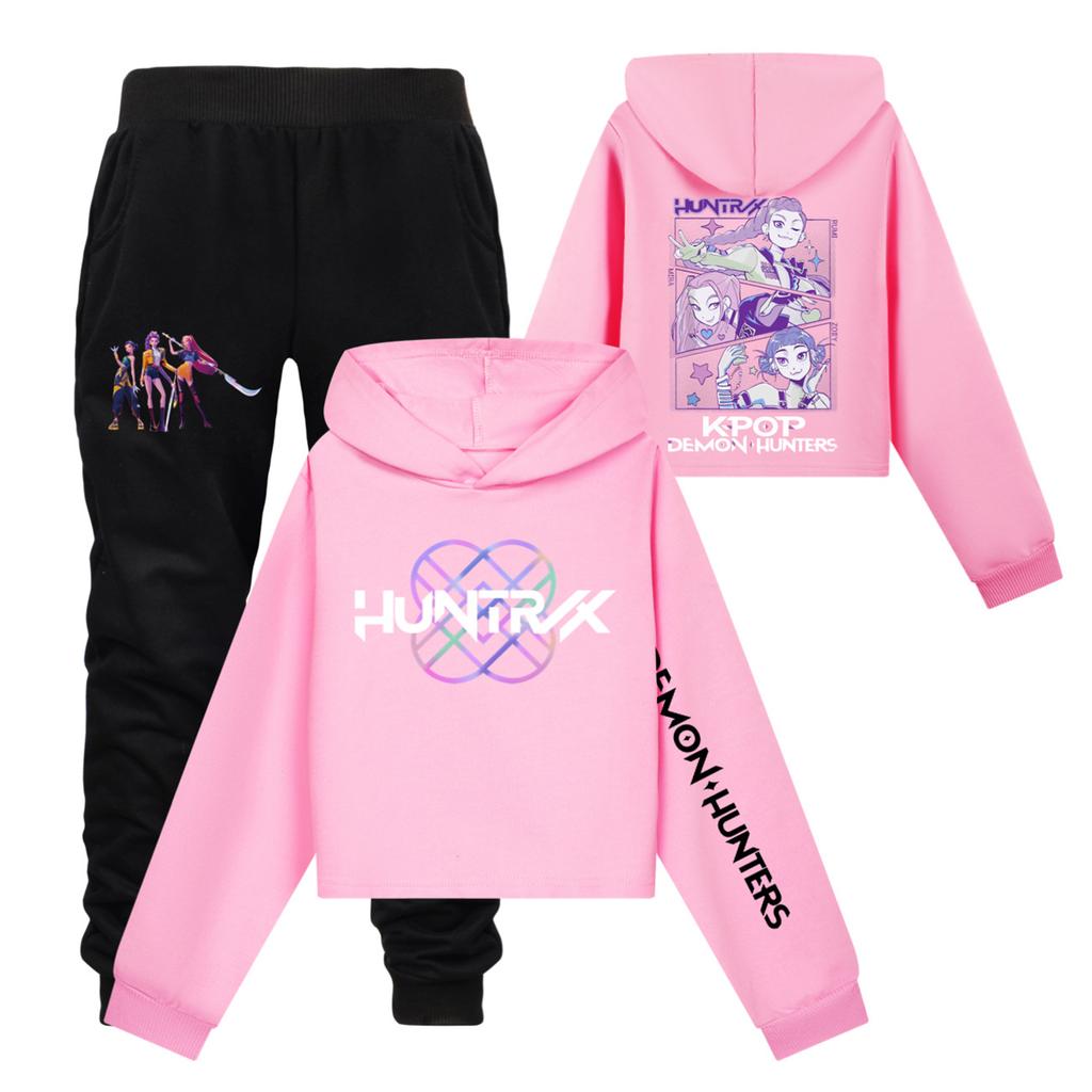 Children's Hooded Top And Pants Two-piece Tracksuit Set Long-sleeved Printed Sweatshirt Set