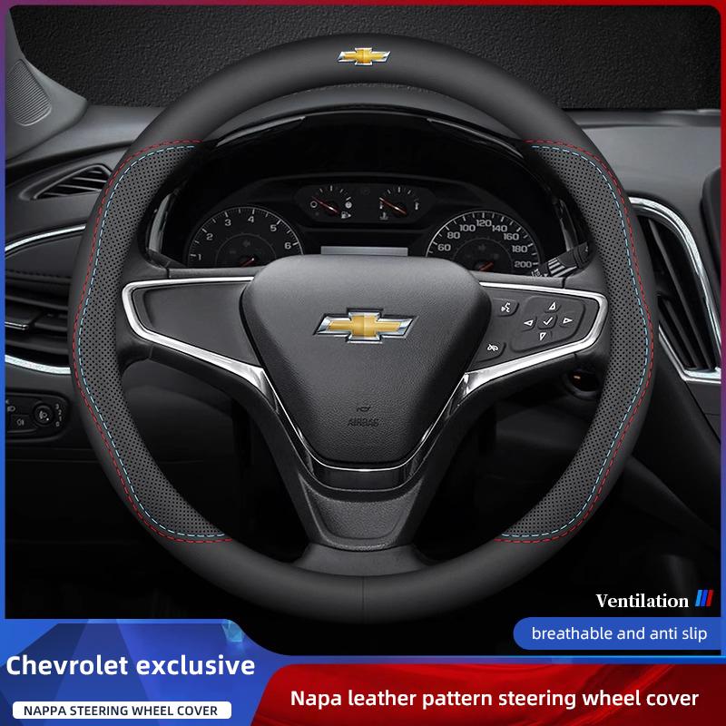 38cm protiskluzový potah volantu z kůže Nappa pro Chevrolet Spark Captiva Cruze Malibu Equinox Trax Camaro Blazer