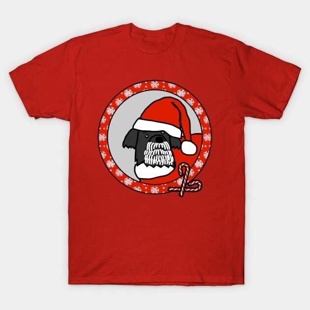Christmas Portrait of Santa Fergus the Dog Made in Australia T-Shirt L