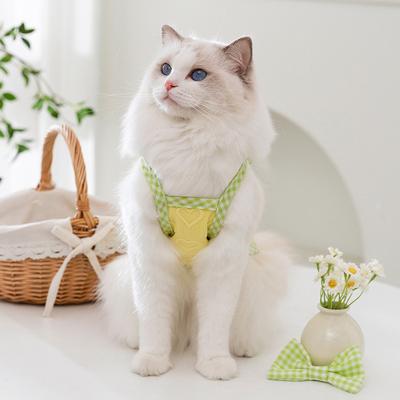 Niedliche Windschleife Frühling Sommer Katze Kleidung Liebe Textur Hosenträger Hund zwei Füße in Katze Haustier Katze Kleidung
