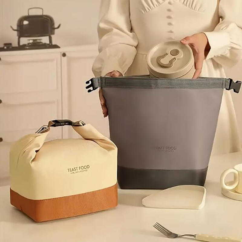 Izolowana torba na lunch z paskiem na ramię, szczelna torba typu tote i crossbody, pojemnik na jedzenie do pracy, szkoły