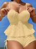 2024 Sexy Set Tankini Push Up Solido con Bretelle Costume da Bagno Donna Vita Alta Costumi da Bagno Schiena Nuda Abito da Bagno da Spiaggia Bikini Bianchi