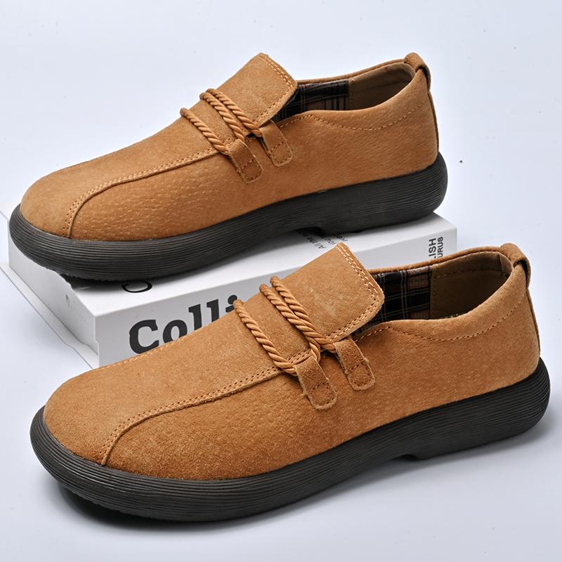 Handmade Suede Leather Casual Shoes for Men Comfy Walking Shoes Outdoor Driving Footwear Loafers Breathable Business Moccasins