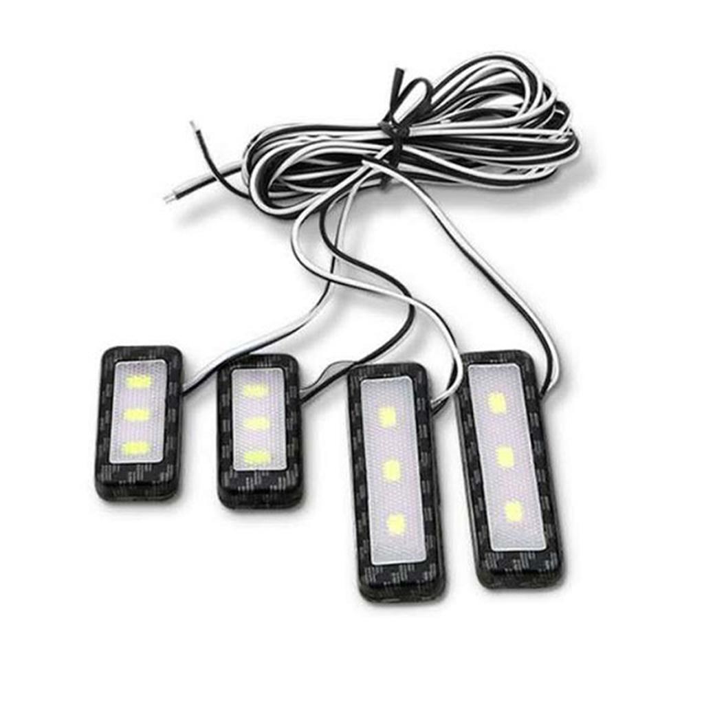 4Pcs Car Light Mini LED Auto Interior Atmosphere Light Colorful Decorative Lamp