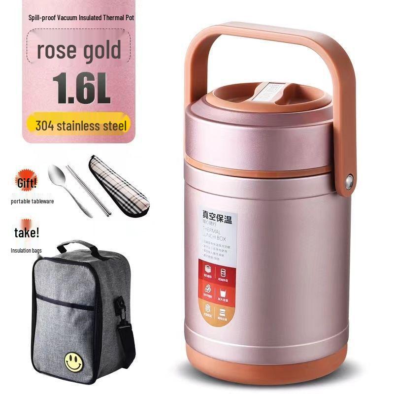 304 Stainless Steel Triple-Layer Insulated Lunch Box for Students & Office Workers