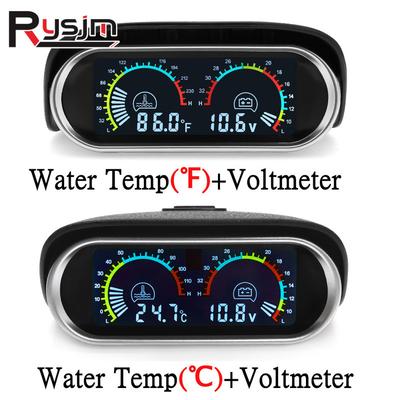 HD Universal 2 In 1 LCD Digital Display Voltmeter Gauge & Water Temp Temperature Gauge Celsius / Fahrenheit Degree + Temp Sensor