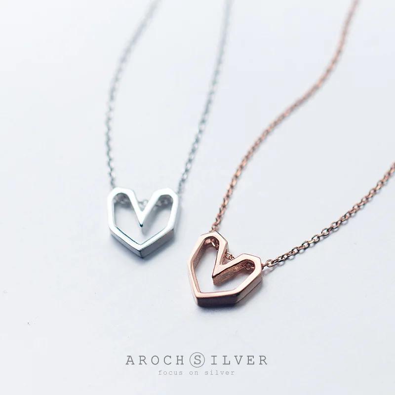 Korean 925 Sterling Silver New Ladies Fashion Jewelry Luxury Love Heart Charm Pendant Necklaces For Women Wedding Party Gift