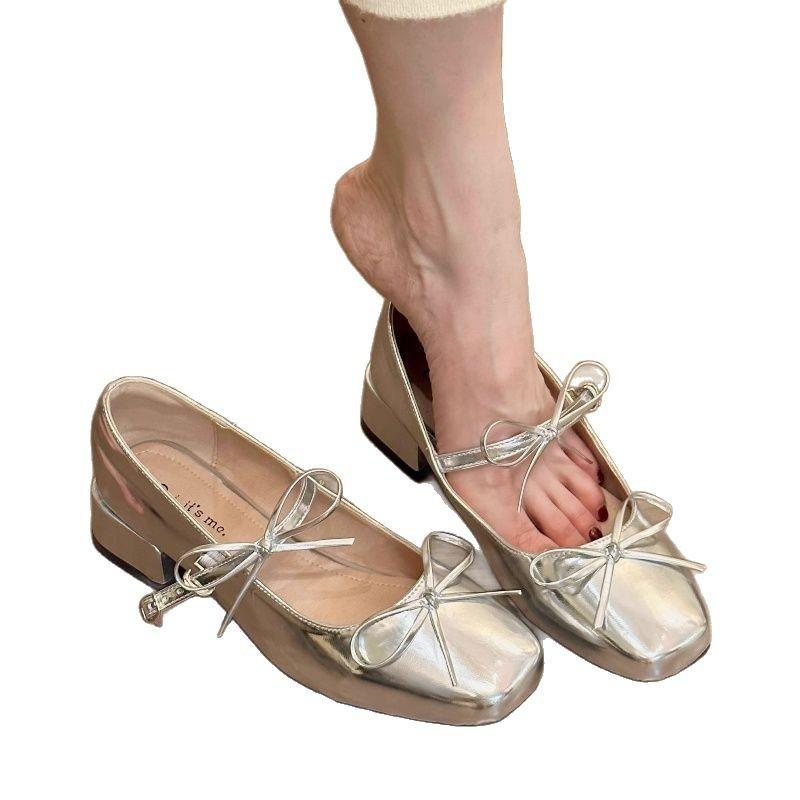 Spring Autumn Women Mary Jane Shoes Fashion Butterfly-knot Shoes Women Casual Low Heel Dress Street Japanese Style Lolita Shoes