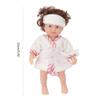6'' Reborns Doll Mini Newborn Girl Doll Full Body Soft Silicone Life Like Doll with Brown Hair Realistic Doll Baby Toy