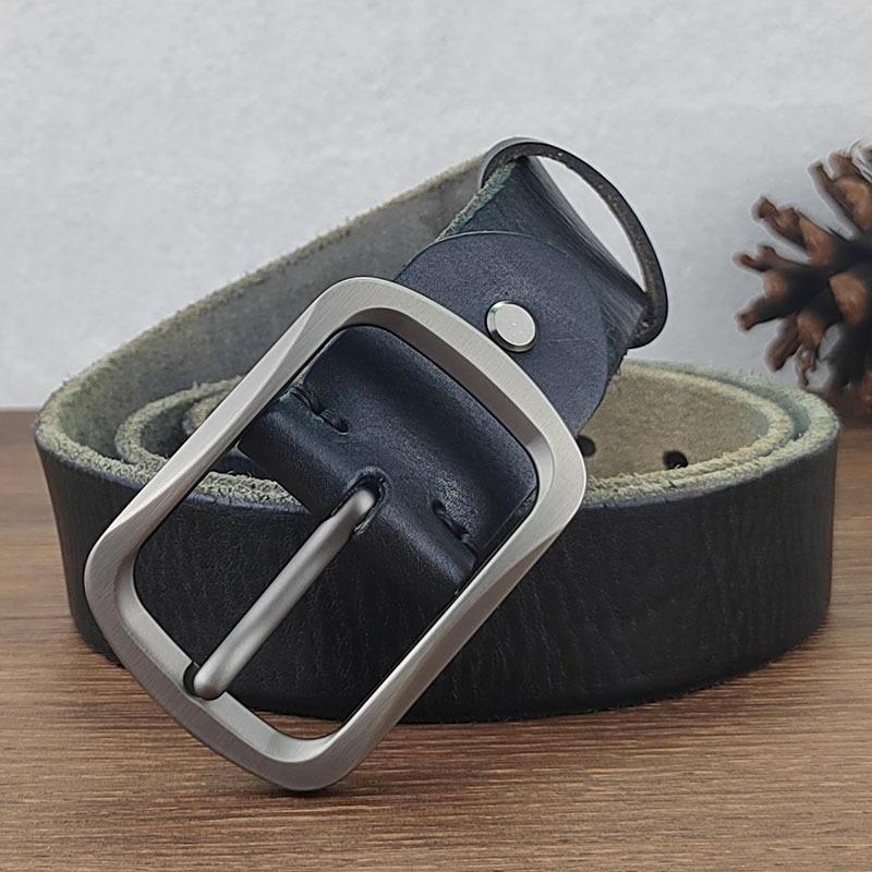 Thickened Vegetable Tanned Washed Belt Men'S First Layer Cowhide Pin Buckle Retro Casual Belt Simple Business Belt