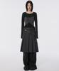 Peulleeoeob Pleats Midi Skirt (Fl-243_Charcoal)