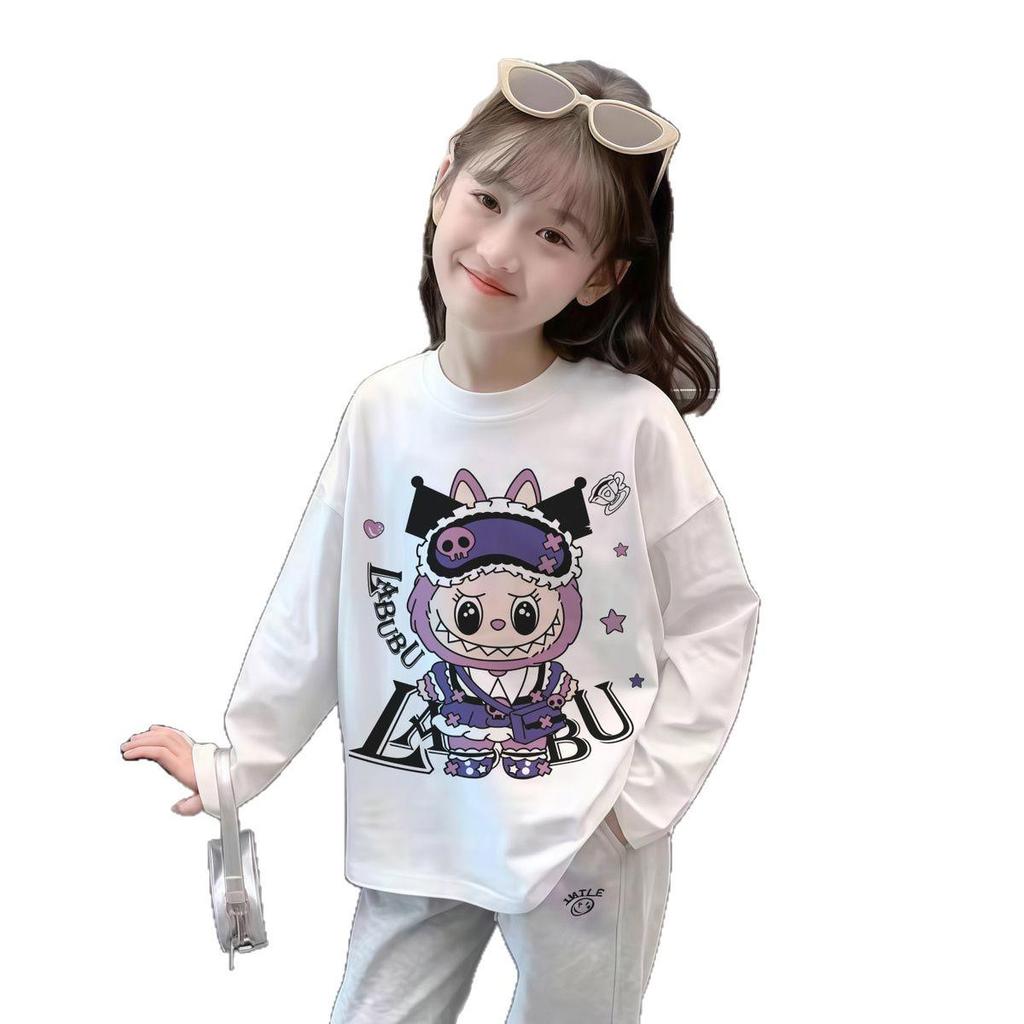 2025 Girls' Spring Long Sleeve Cotton T-Shirt for Kids