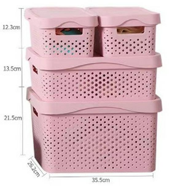 

Корзина для хранения Nordic с крышкой и ручкой — для хранения игрушек, закусок и предметов первой необходимости для ванной комнаты