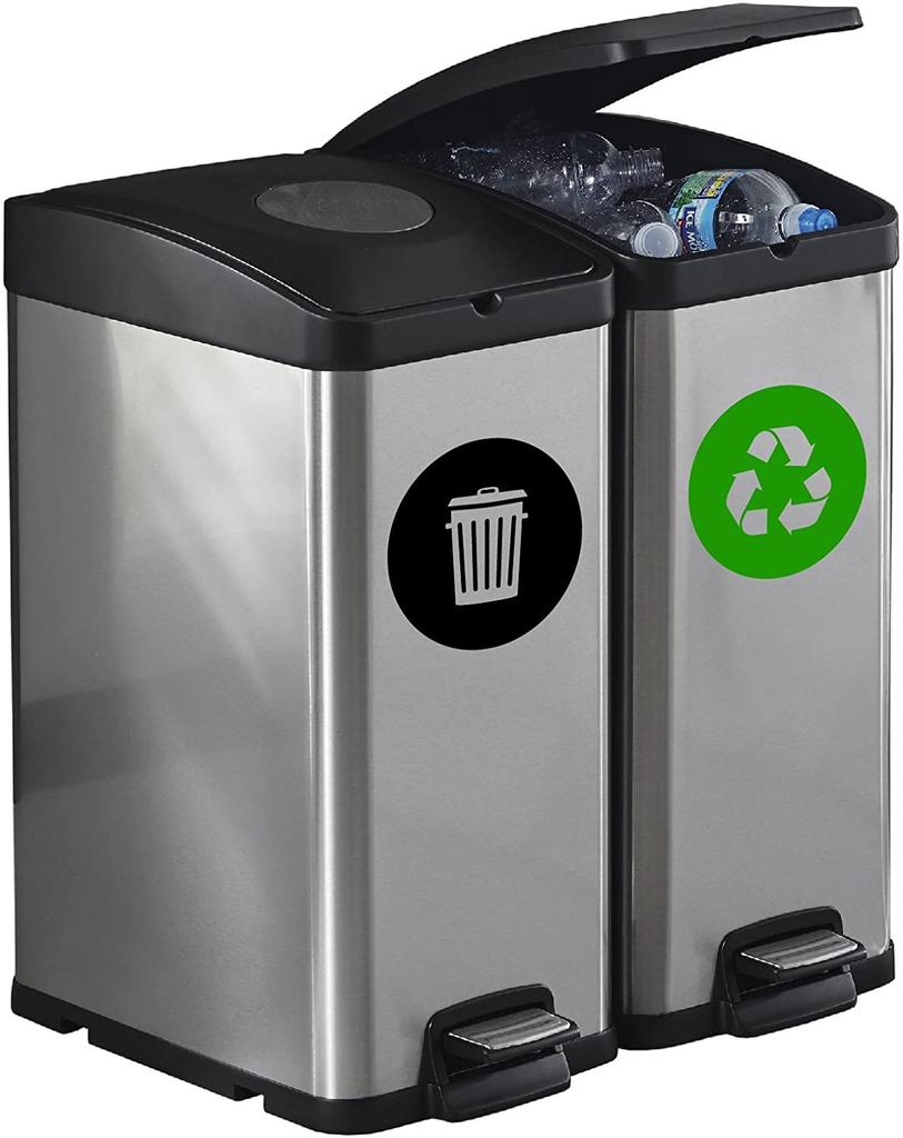 Recycle and Trash Sticker Vinyl Modern Logo Symbol To Organize Trash Cans or Garbage Containers and Walls Small Green