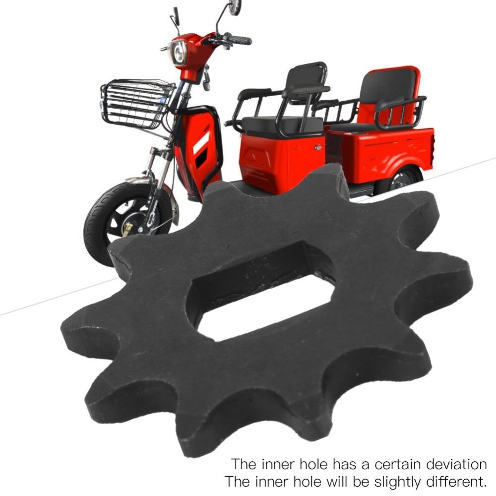 Black Motor Sprocket 10/14 Teeth Pinion Gear Durable Cast Iron Sprocket  Motor Mounting 10T