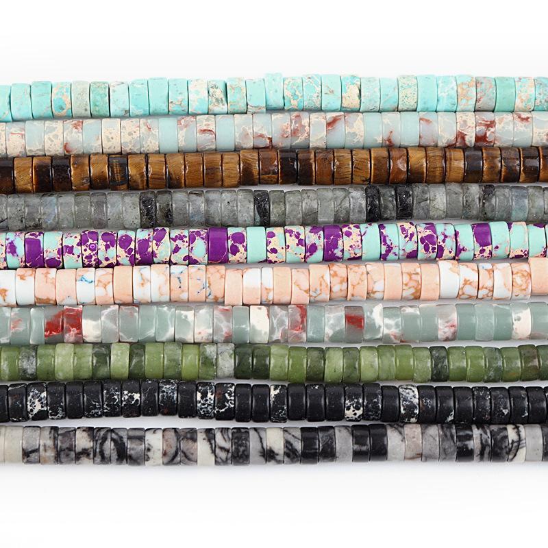 1strand 4/6/8/10mm Natural Stone Flat Beads Druzy Quartz Crystal Loose Spacer DIY Bracelet Necklace Fashion Jewelry