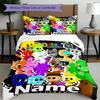 3pcs Duvet Cover Set (1*Duvet Cover + 2*Pillowcase, Without Core), Custom Name Sprunki Game Pattern Bedding Set, Home Bedroom Decor Gift