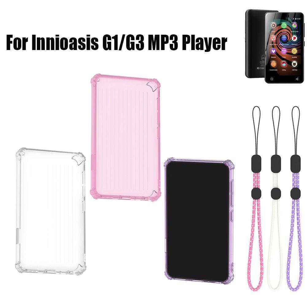 Transparent Protective Case Shockproof with Lanyard MP3 Player Cover Anti-Scratch Soft TPU for Innioasis G1/G3 MP3 Player
