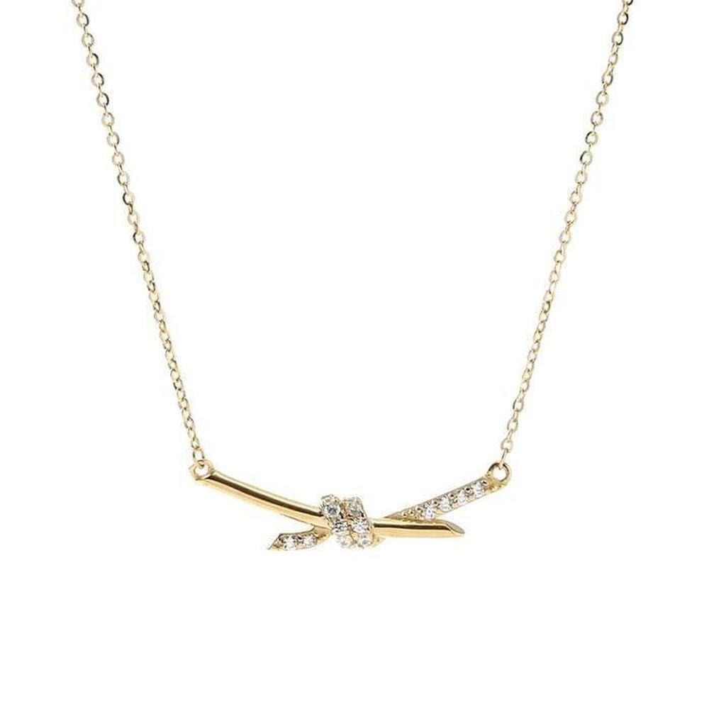 [Onoma] Onm 92.5 Silver Twist Stick Necklace Dk05 (37328271)