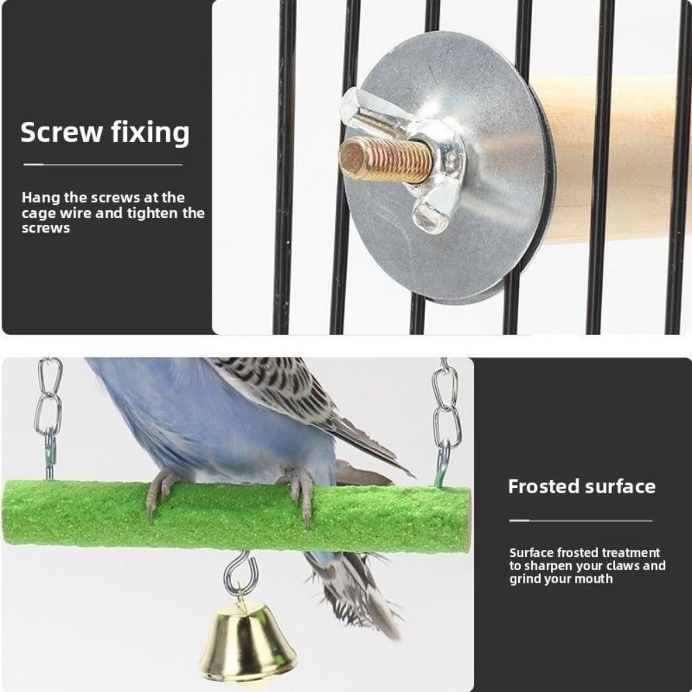 New Wood Parrot Suspension Bridge Toys Claw Grinding Bracket Rod Bird Toys Durable Pole Standing Birdcage Accessories