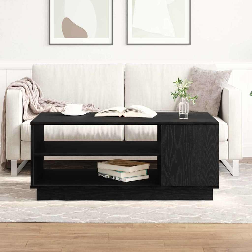 Coffee Table Black Oak Look 102 X 55 X 43 Cm Engineered Wood