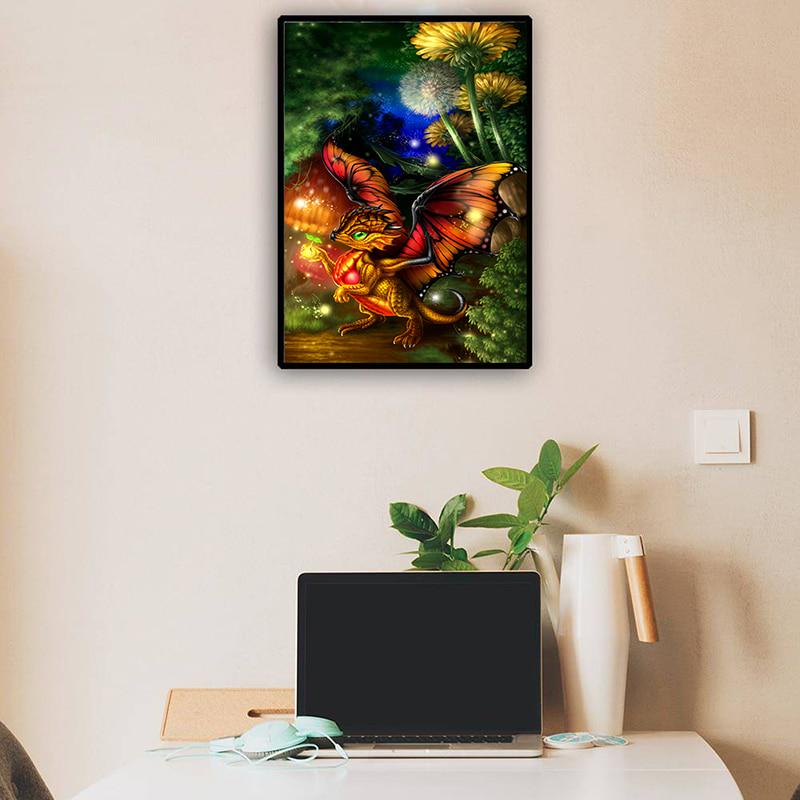 5D DIY diamentowe malowanie „nocny smok” haft krzyżykowy 3D wystrój domu