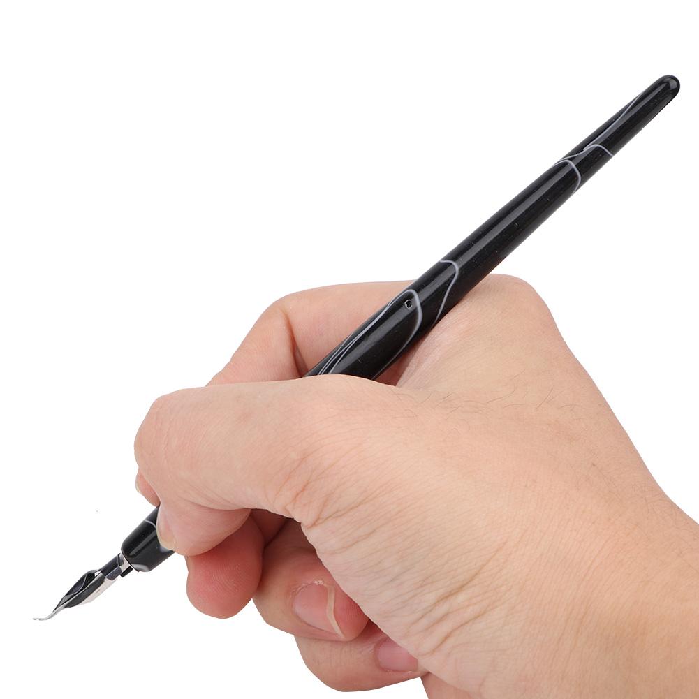 5 Pcs Acrylic Pen Flat Round Cartoon Tip Painting Tool Art Supplies(Black Cartoon Round Tip)