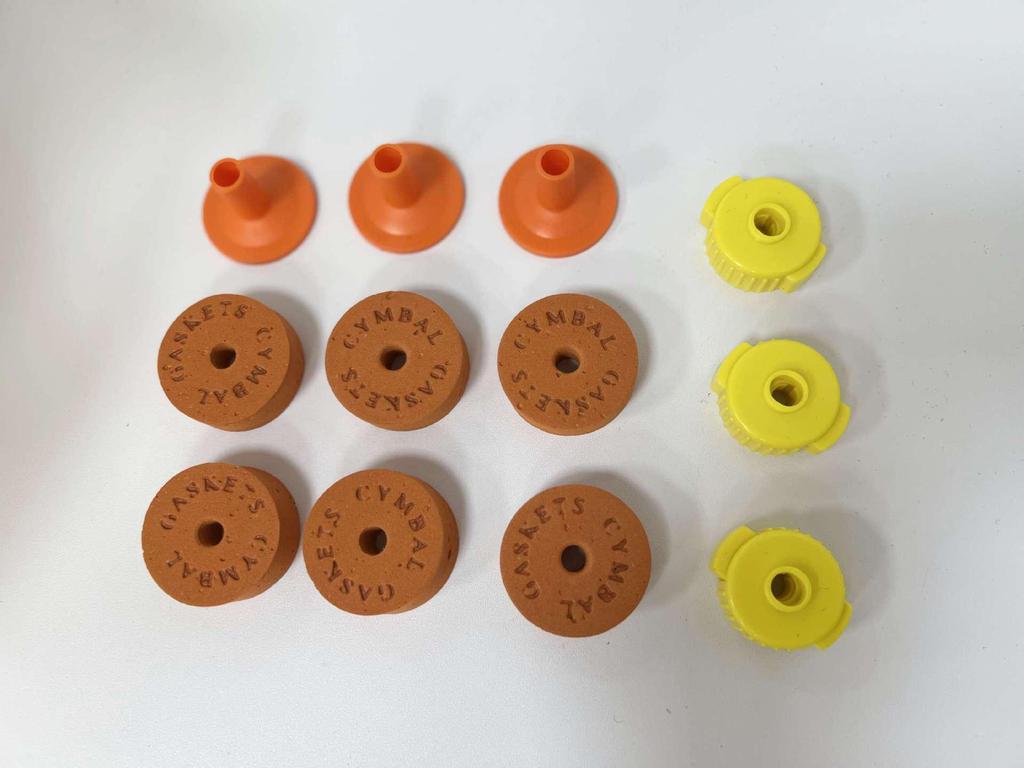 Rack Tom Drum Accessory Set: Quick Release Cap, Cymbal Holder, Felt & Plastic Sleeves