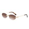 Vintage Oval Metal Sunglasses Women Men Fashion High Quality Brand Sun Glasses Outdoor Travel Daily Lady Man Eyewear UV400