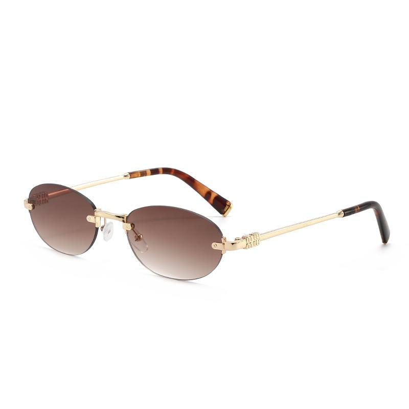 Vintage Oval Metal Sunglasses Women Men Fashion High Quality Brand Sun Glasses Outdoor Travel Daily Lady Man Eyewear UV400