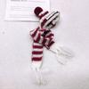 1Set Dollhouse Mini Christmas Hats Scarves Fashion Knitted Hat Cap With Hairball Dollhouse Christmas Decoration Doll Accessories