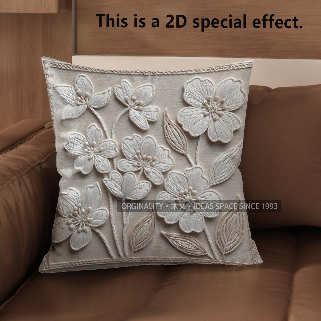 

2D Квітковий 3D Рельєфний Візерунок Декоративні Наволочки для Подушок Візерунок Наволочки для Подушок Підходять для Дивана Спальні Автомобіля 40x40cm