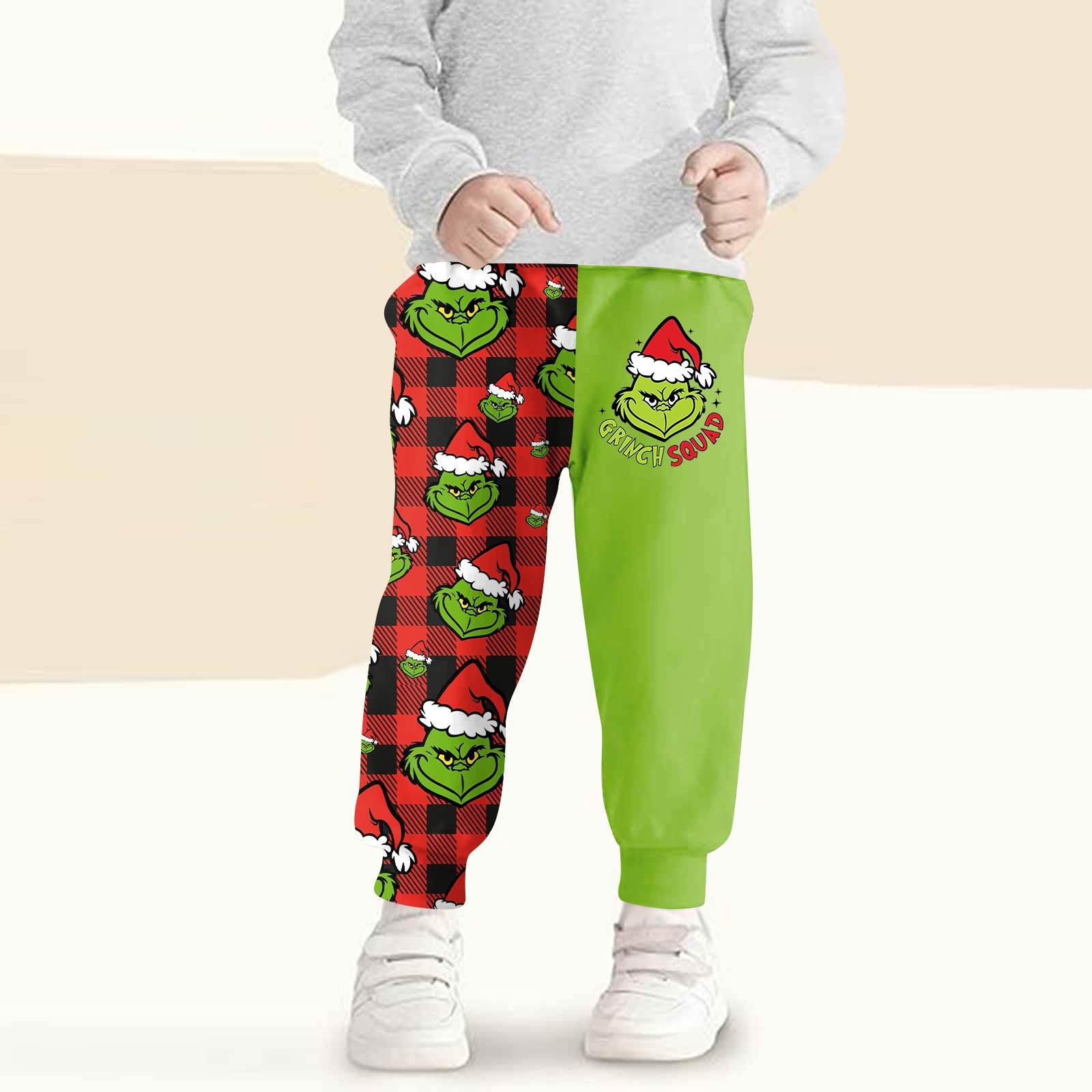 

Kids Fashion Christmas Print Loose-Fit Waistband Casual Sweatpants 140 винный